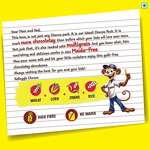 Kellogg's Multigrain Chocos, 6 x 46 g Multipack More Chocolatey, No Maida, Power of 5 nutrients