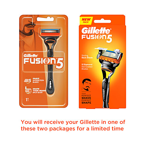 Gillette Fusion 5 Manual Razor For Men With Anti-Friction Blade, 3x1 pc Multipack 