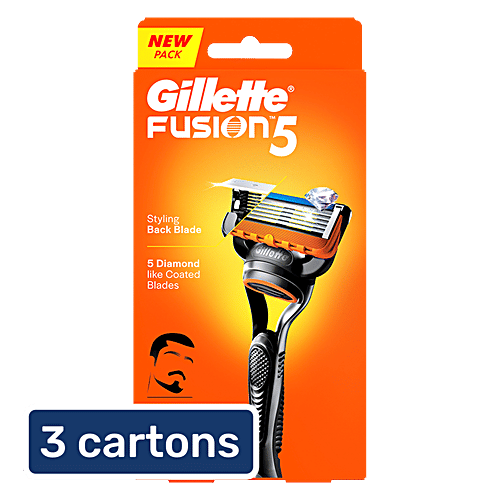 Gillette Fusion 5 Manual Razor For Men With Anti-Friction Blade, 3x1 pc Multipack 