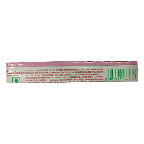 Fruit-Tella Chewy Toffee Stick - Strawberry Flavour, 4 x 45 g Multipack