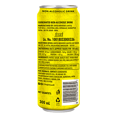 Kingfisher Radler Non Alcoholic Malt Drink Lemon + Ginger & Lime + Mint & Lime (300ml Each), Combo 3 Items 