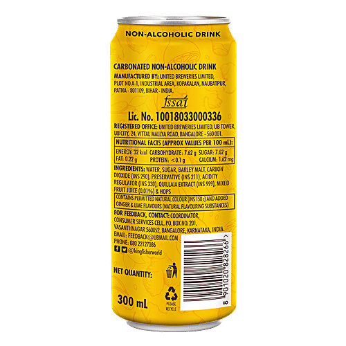 Kingfisher Radler Non Alcoholic Malt Drink Lemon + Ginger & Lime + Mint & Lime (300ml Each), Combo 3 Items 