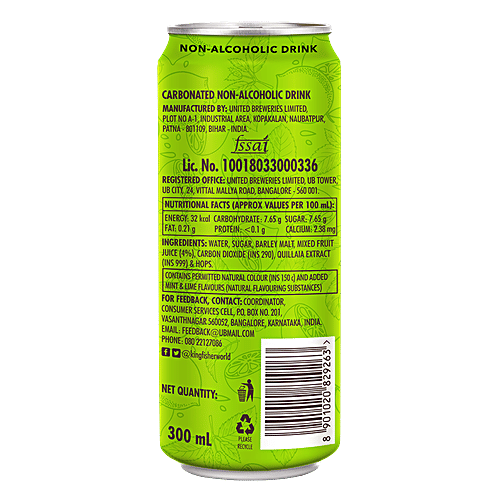 Kingfisher Radler Non Alcoholic Malt Drink Lemon + Ginger & Lime + Mint & Lime (300ml Each), Combo 3 Items 