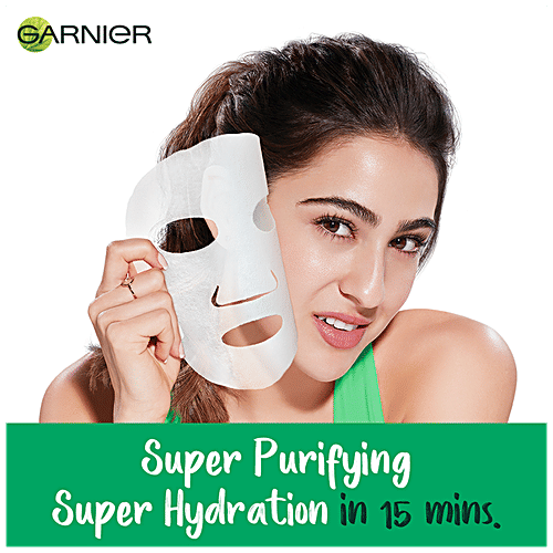 Garnier Skin Naturals - Face Serum Sheet Mask, Green, 3x32 g Multipack 