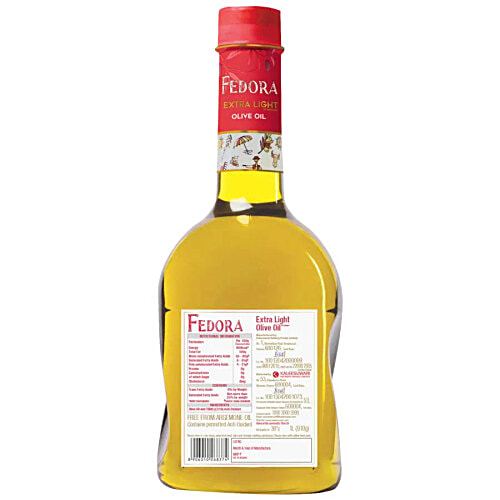 Fedora Extra Virgin Olive Oil 1 L Pet Bottle + Extra Light Olive Oil 1 L Pet Bottle, Combo 2 Pcs
