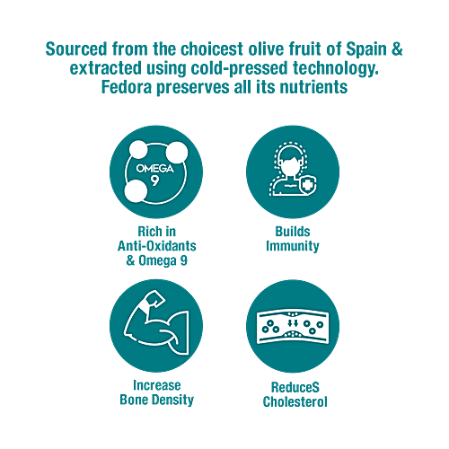 Fedora Extra Virgin Olive Oil 1 L Pet Bottle + Extra Light Olive Oil 1 L Pet Bottle, Combo 2 Pcs