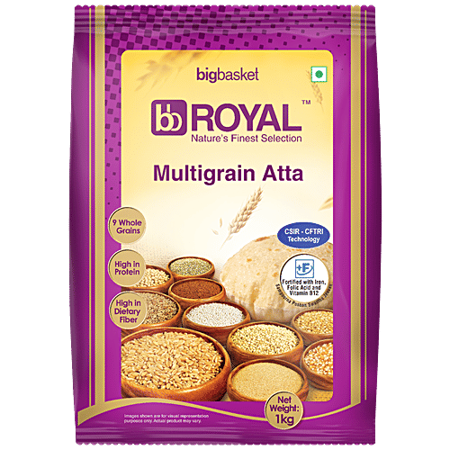 bb Royal Multigrain Atta - Fortified, 2x1 kg Multipack 
