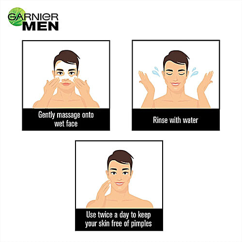 Garnier Men Acno Fight Anti-Pimple Face Wash, 2x100 g Multipack 