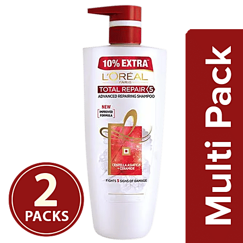 Loreal Paris Total Repair 5 Shampoo, 2x640 ml Multipack 