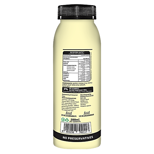 Raw Pressery 100% Natural Cold Pressed Juice -  Aloe Vera, Lemonade, 2x200 ml Multipack 