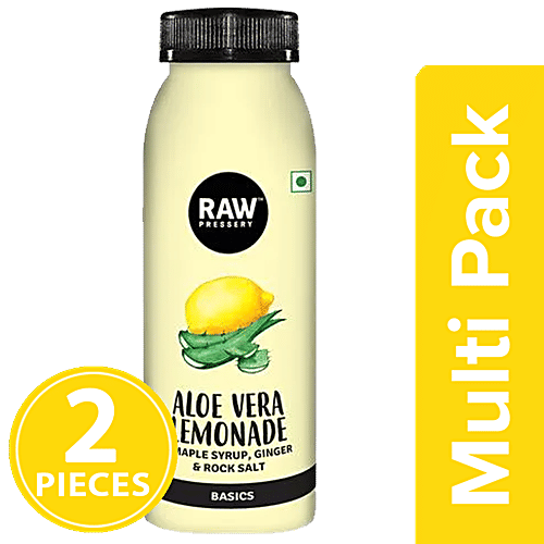 Raw Pressery 100% Natural Cold Pressed Juice -  Aloe Vera, Lemonade, 2x200 ml Multipack 