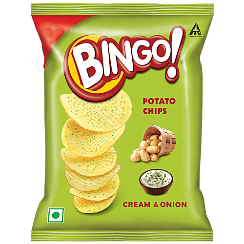 Bingo Potato Chips -Cream & Onion, 3x25 g Multipack 