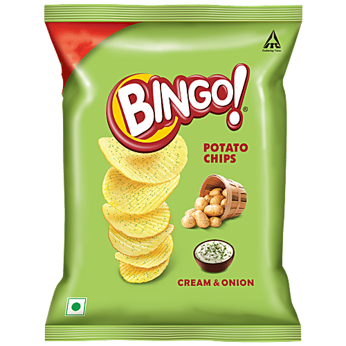 Bingo Potato Chips - Cream & Onion, 3x52 g Multipack 