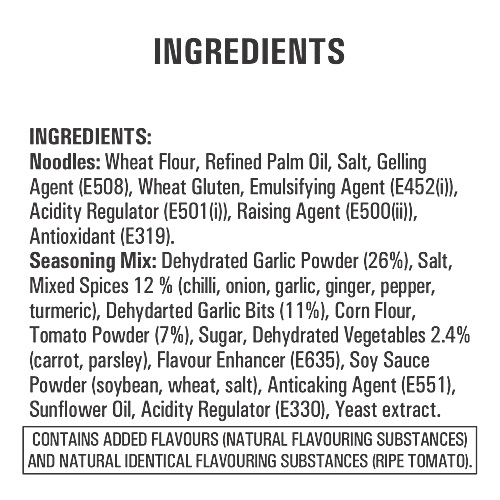 Ching'S Secret Hot Garlic Instant Noodles, 8x60 g Multipack 