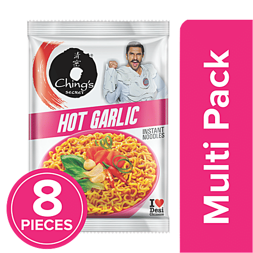 Ching'S Secret Hot Garlic Instant Noodles, 8x60 g Multipack 