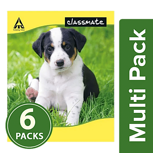 Classmate Ruled Single Line 172 Pages Soft Bound Notebook - Small, 6x1 pc (Multipack) 