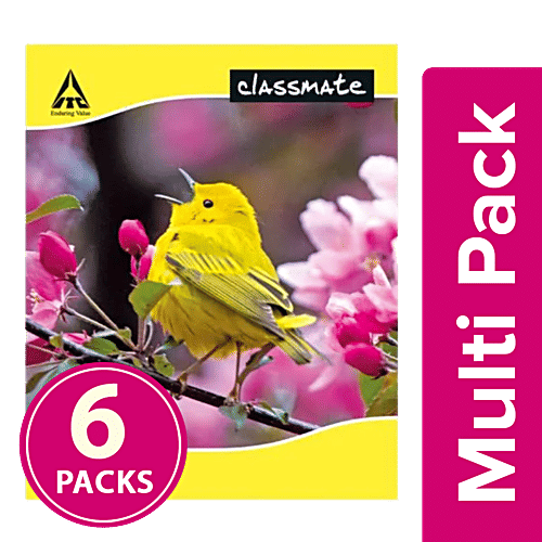 Classmate Notebook - Unruled, Small, 6x172 Pages Multipack 