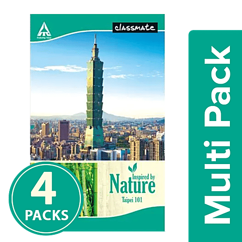 Classmate Notebook - Unruled, Long, 4x92 Pages Multipack