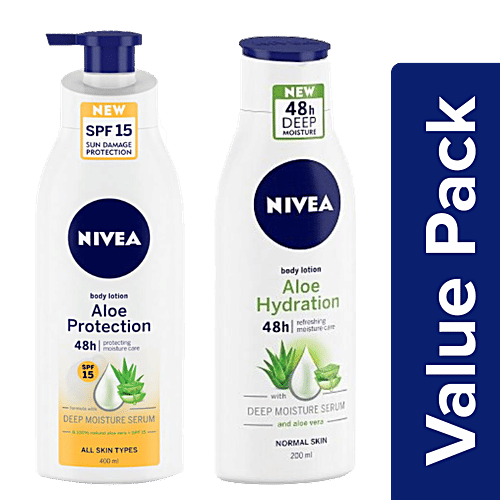 Buy NIVEA Aloe Vera Body Lotions Combo Aloe Protection SPF 15 + Aloe Hydration Online at Best