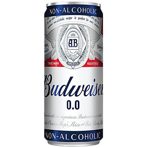Budweiser 0.0 Non-Alcoholic Beer, 6 x 330 ml Multipack 