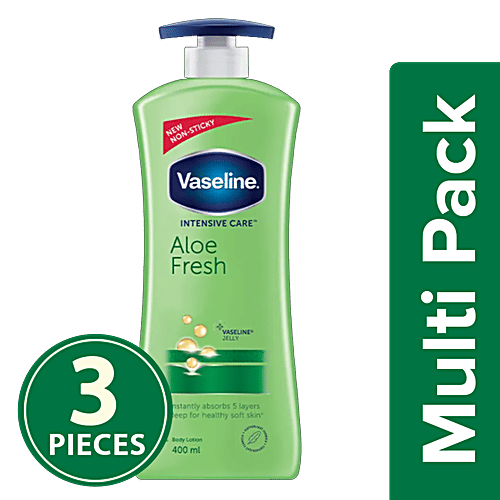 Vaseline Intensive Care Aloe Fresh Body Lotion, 3x400 ml Multipack 