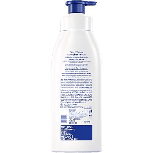 Nivea Aloe Hydration Body Lotion, 3x400 ml (Multipack) 
