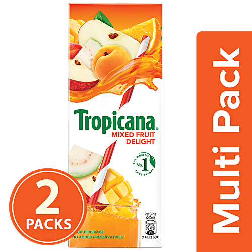 Tropicana Delight Fruit Juice - Mixed Fruit, 2x200 ml Multipack 