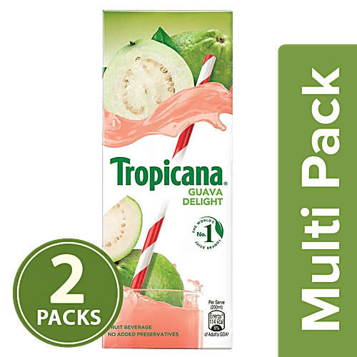 Tropicana Delight Fruit Juice - Guava, 2x200 ml Multipack 