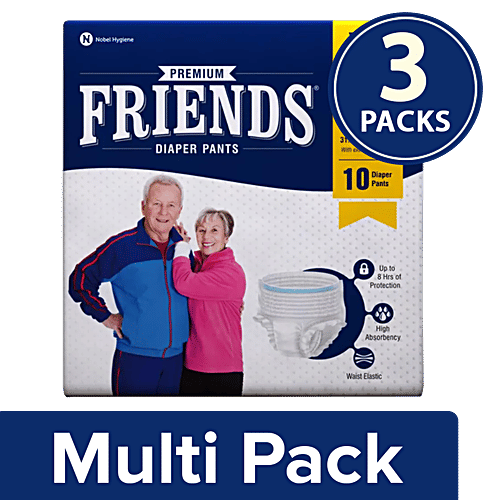 Friends Pullup Pant Style Adult Diapers - XL-XXL, 3 x 10's pack Multipack 