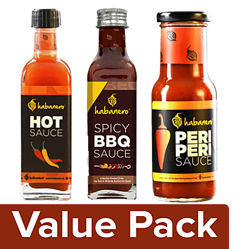 Buy Habanero Hot Sauce 75 ml + Sauce Peri Peri 200 g + Barbecue Sauce