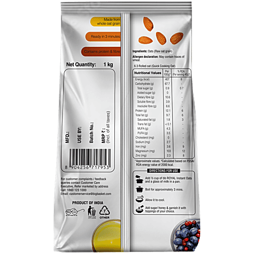 bb Royal Instant Oats, 2x1 kg (Multipack)