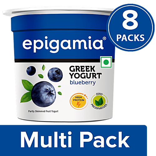 Buy Epigamia Greek Yogurt Blueberry, High In Protein, No