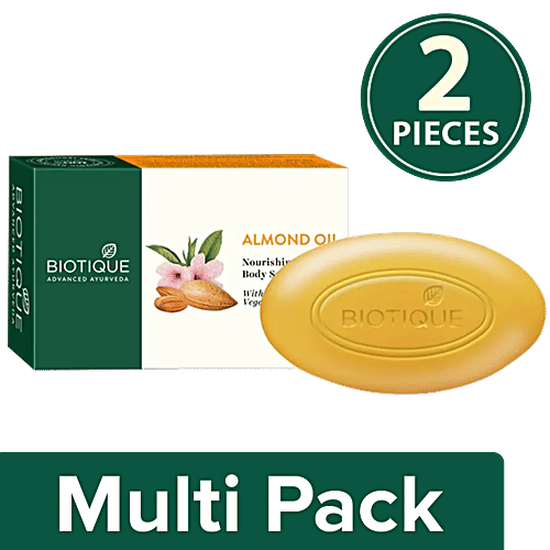 BIOTIQUE Bio Almond Oil Soap, 2 x 75 g Multipack 