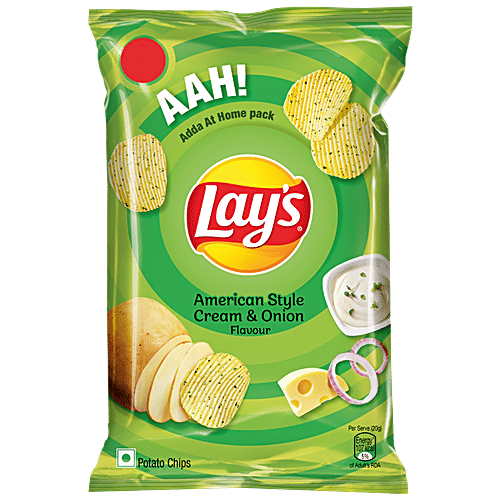 Buy Lays Potato Chips American Style Cream & Onion Flavour Online at
