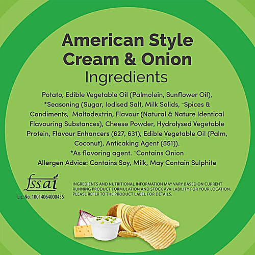 Lay's Potato Chips - American Style Cream & Onion Flavour, 2x90 g Multipack 