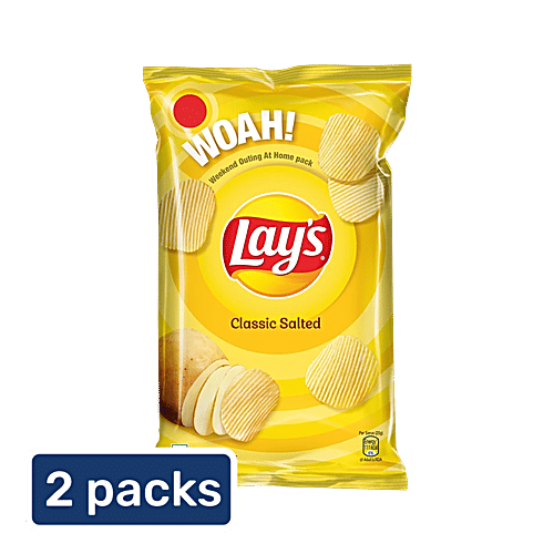 Lay's Classic Salted Potato Chips, 2 x 82 g Multipack