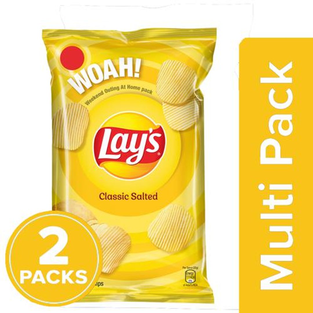 Lays Potato Chips - Classic Salted, 2 x 90 g Multipack