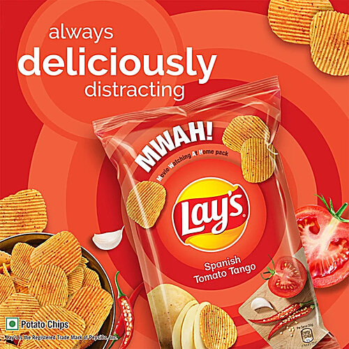 Lay's Spanish Tomato Tango Flavour Potato Chips, 2 x 82 g Multipack