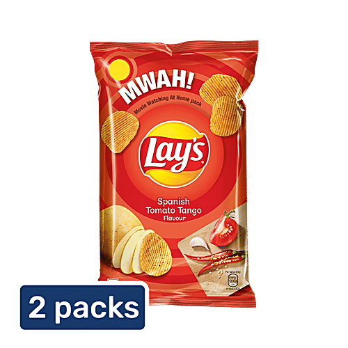 Lay's Spanish Tomato Tango Flavour Potato Chips, 2 x 82 g Multipack