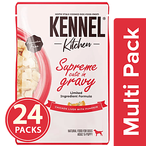 Buy Kennel kitchen Supreme Cuts In Gravy Chicken Liver With Pumpkin