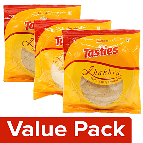 Tasties Whole Wheat Khakhra- Methi + Masala (180g) + Healthy Khakhra- Multigrain 180 g, Combo 3 Items