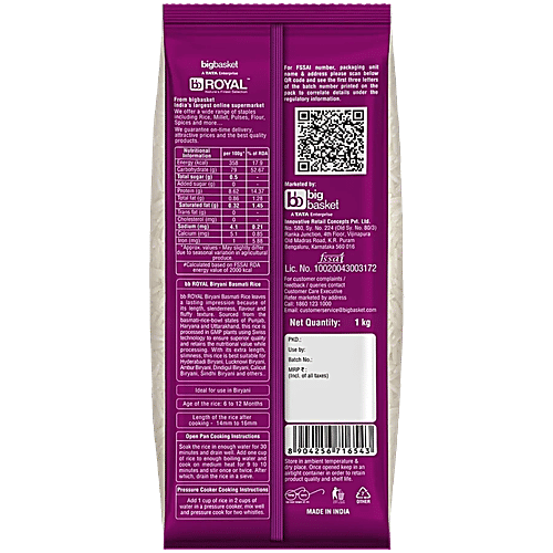 bb Royal Biryani Basmati Rice - Extra Long, 2x1 Kg Multipack 