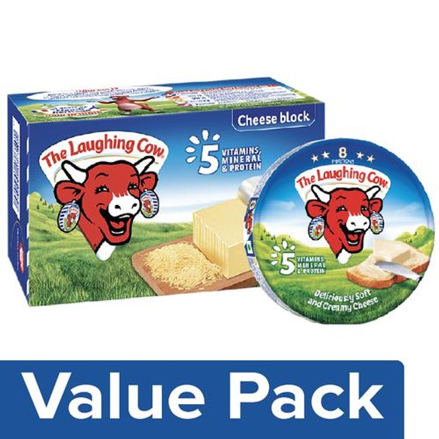 Buy The Laughing Cow Creamy Cheese Triangles 120 g + Cheese Block 200 g