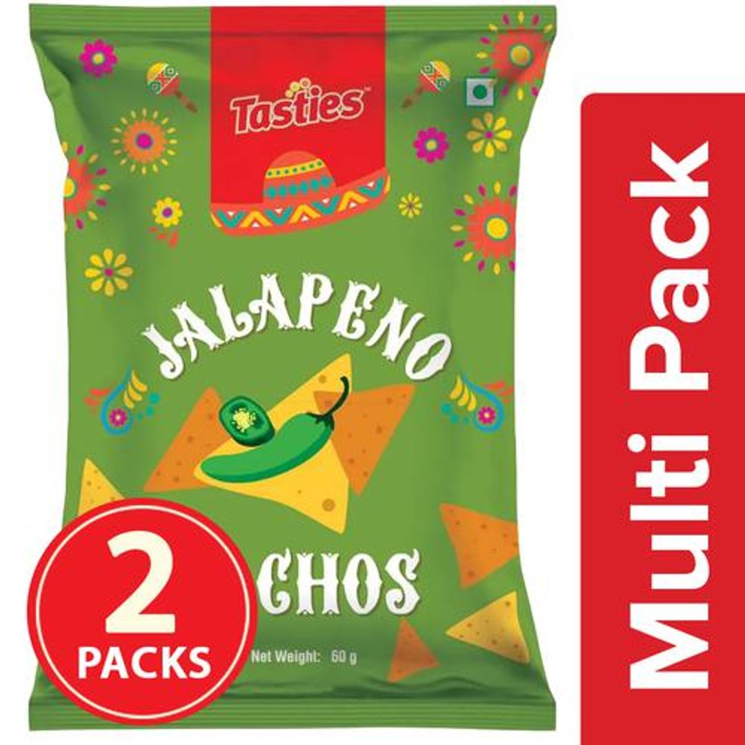 Tasties Tasties Nacho Chips - Jalapeno 60 g, 2x60 g Multipack