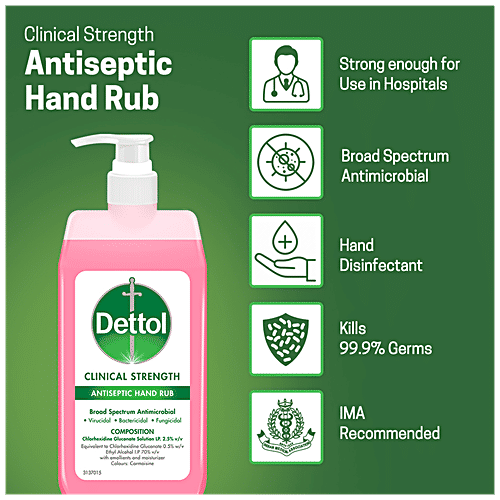 Dettol Antiseptic - Disinfectant Liquid 1 L + Clinical Strength Hand Sanitizer 500 ml, Combo 2 Items 