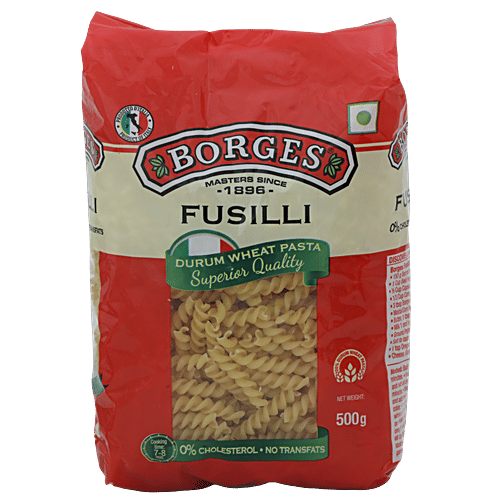 BORGES Durum Wheat Pasta - Fusilli 500 g + Durum Wheat Pasta - Penne Rigate 500 g, Combo 2 Items 