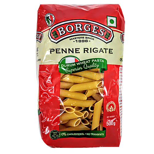 BORGES Durum Wheat Pasta - Fusilli 500 g + Durum Wheat Pasta - Penne Rigate 500 g, Combo 2 Items 