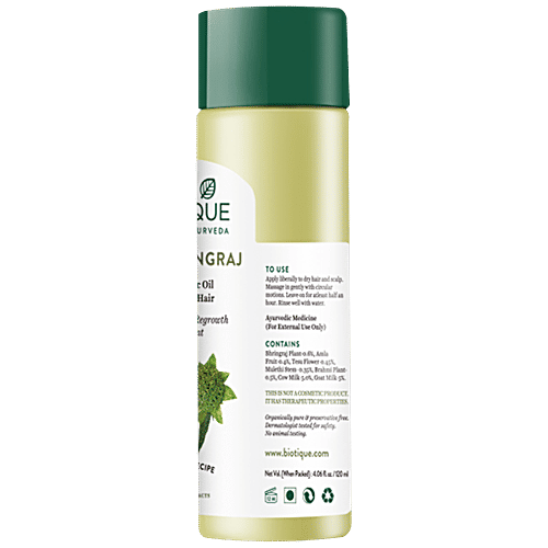 BIOTIQUE Hair Oil-Bio Bhringraj 120ml + Margosa Anti-Dandruff Shampoo & Conditioner 190ml, Combo 2 Items