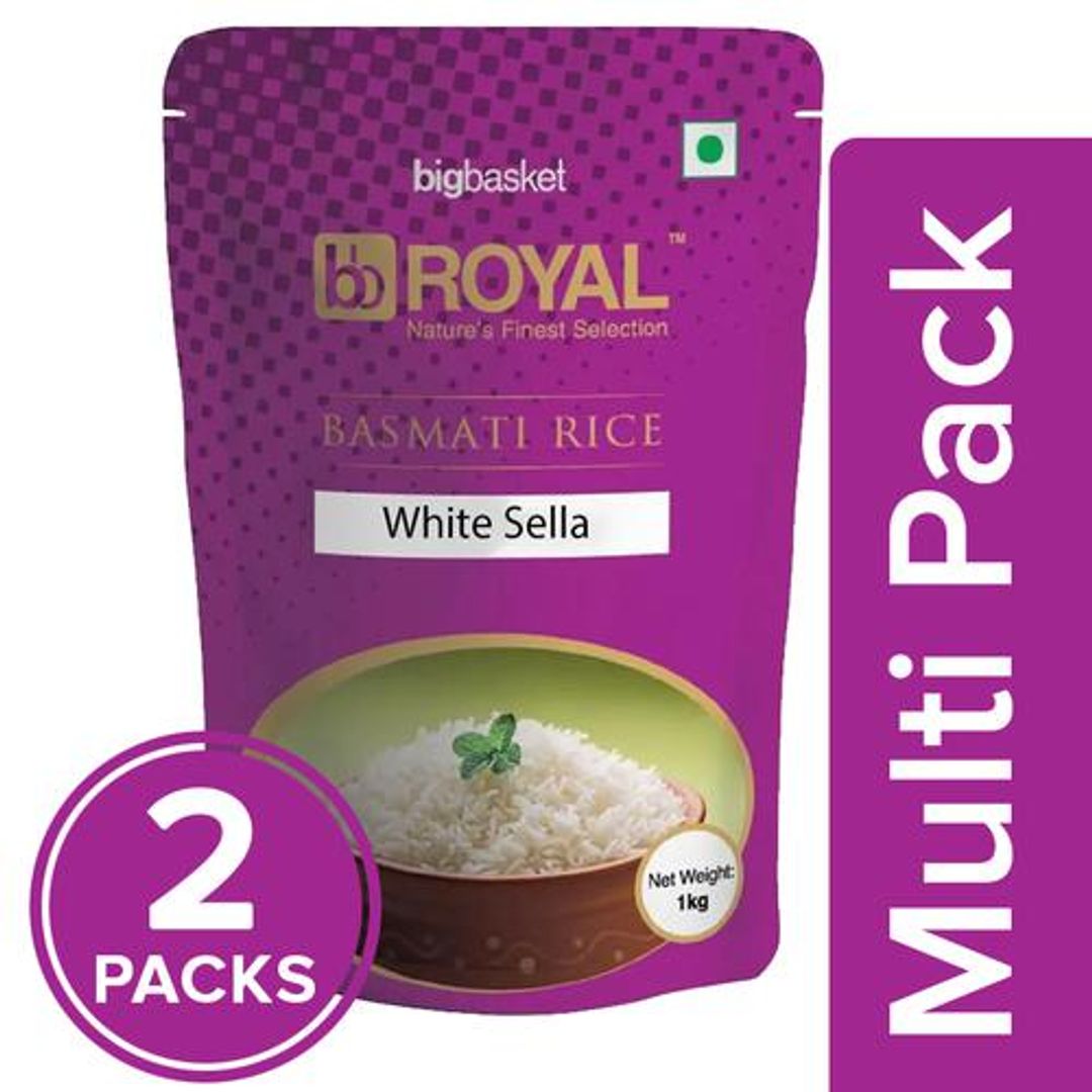 BB Royal Basmati Rice White Sella (Parboiled), 2x1 Kg Multipack