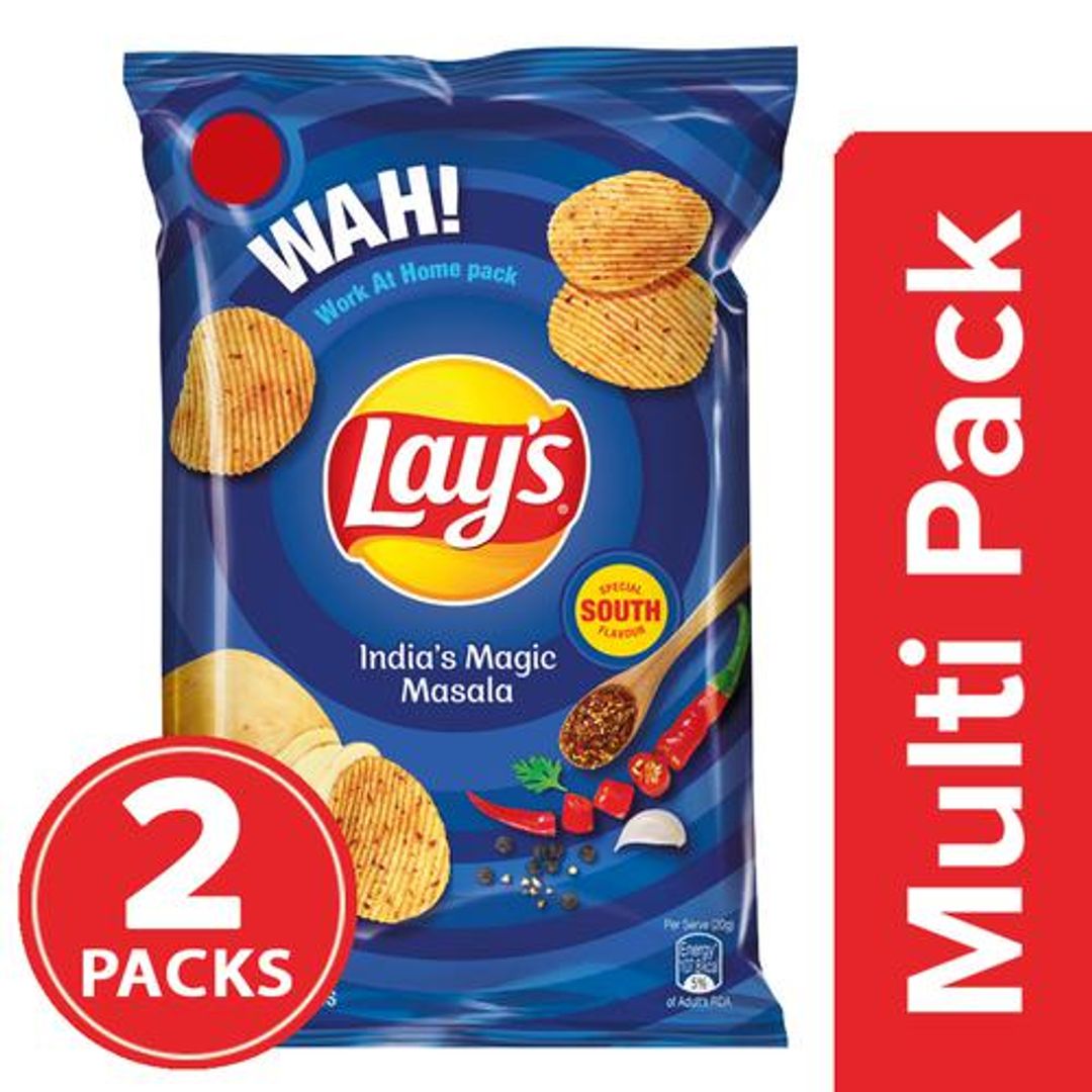 Lays Potato Chips - Indias Magic Masala, 2 x 157 g Multipack